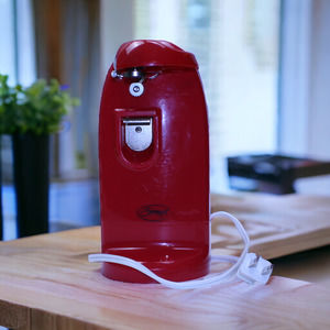 Ginny's Can Opener w Ceramic Knife Sharpener Red